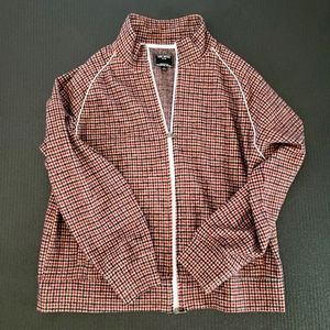 Todd Snyder HOUNDSTOOTH WOOL TRACK JACKET IN WINEBERRY
